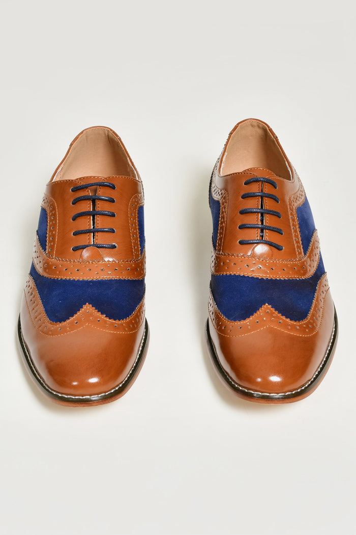 Goor Tan And Navy Brogues