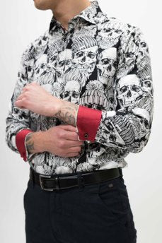 Guide London Black & White Skull Shirt