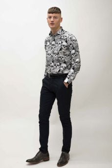 Guide London Black & White Skull Shirt