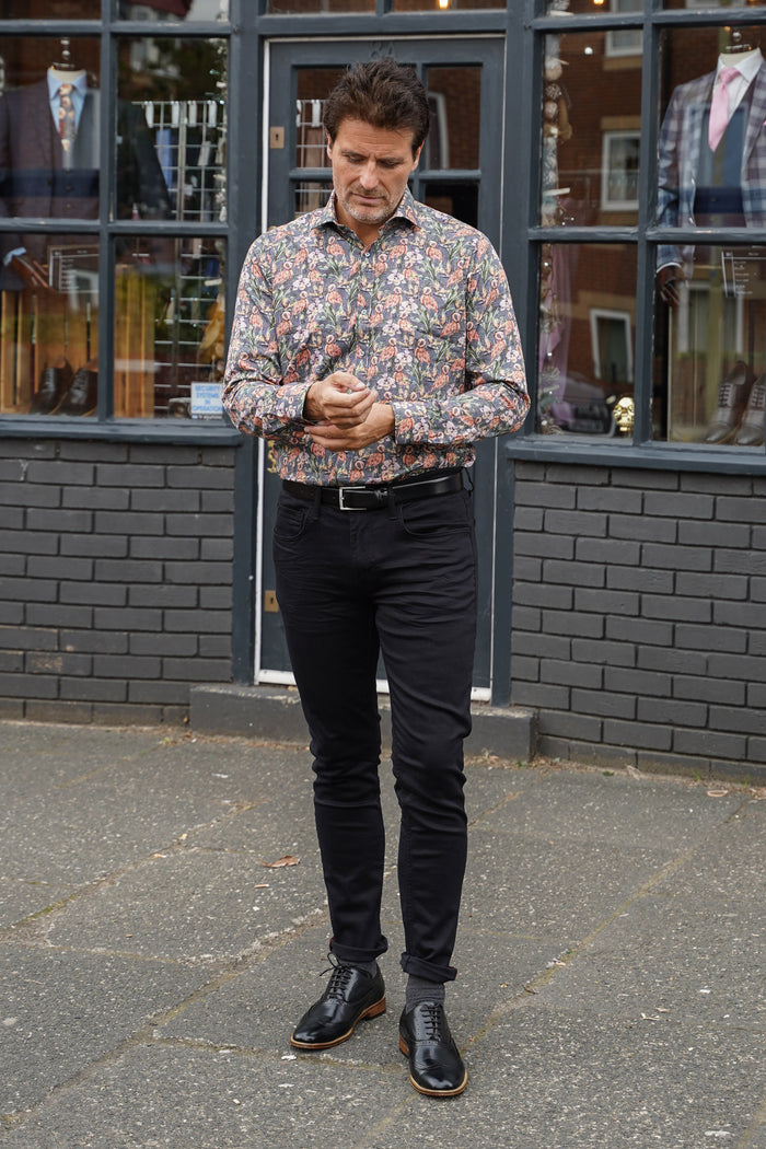 Guide London Navy Flamingo Print Shirt