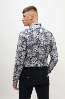 Guide London Navy & White Floral Shirt