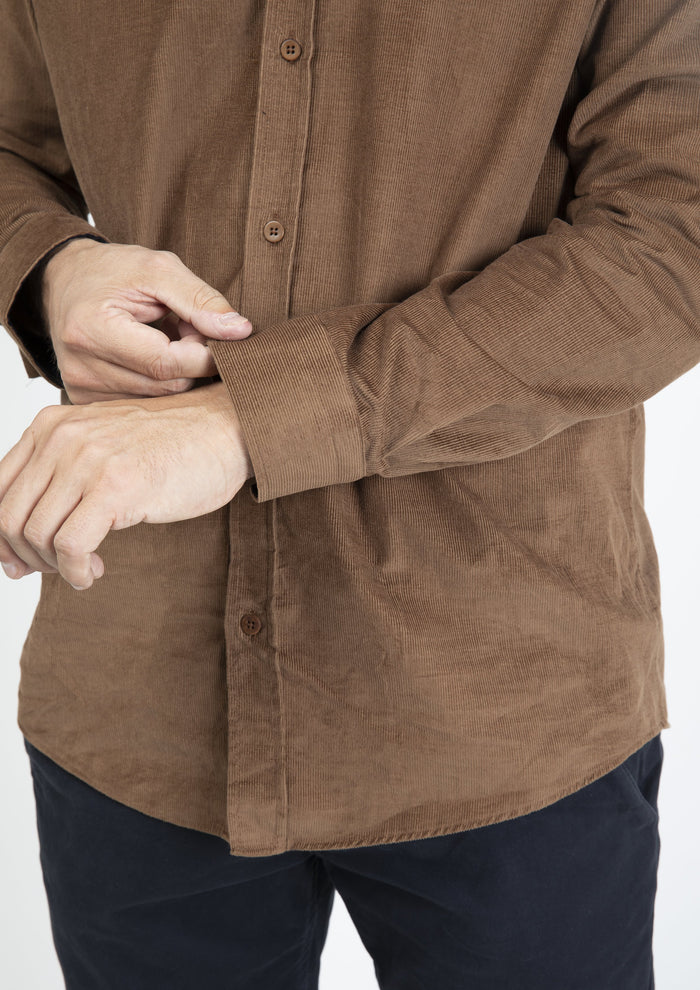 Guide London Tan Micro Cord Shirt