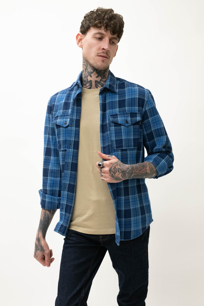 Jack & Jones Blue Woodland Check Overshirt