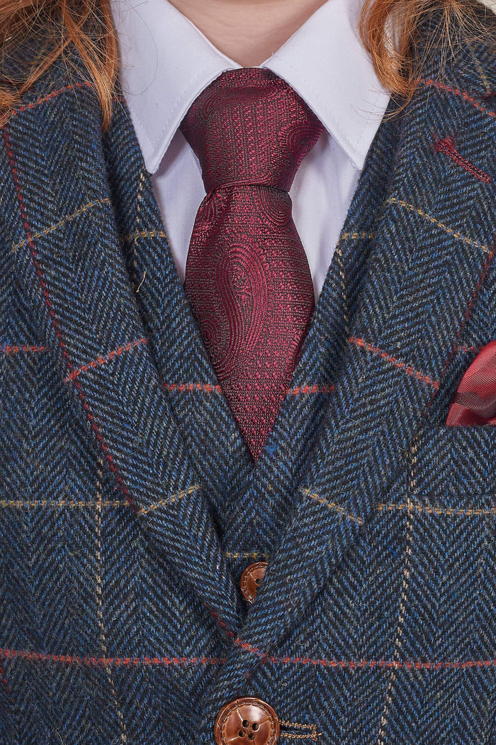 Knightsbridge Neckwear Boys Maroon Paisley Tie Maroon