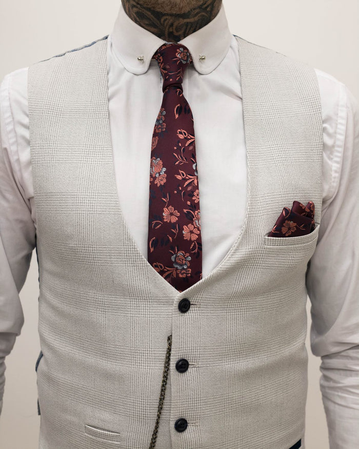 Knightsbridge Neckwear Burgundy Floral Tie