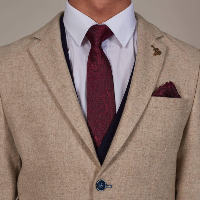 Knightsbridge Neckwear Maroon Paisley Tie Maroon
