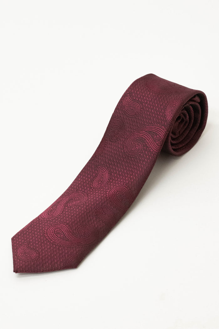 Knightsbridge Neckwear Maroon Paisley Tie Maroon