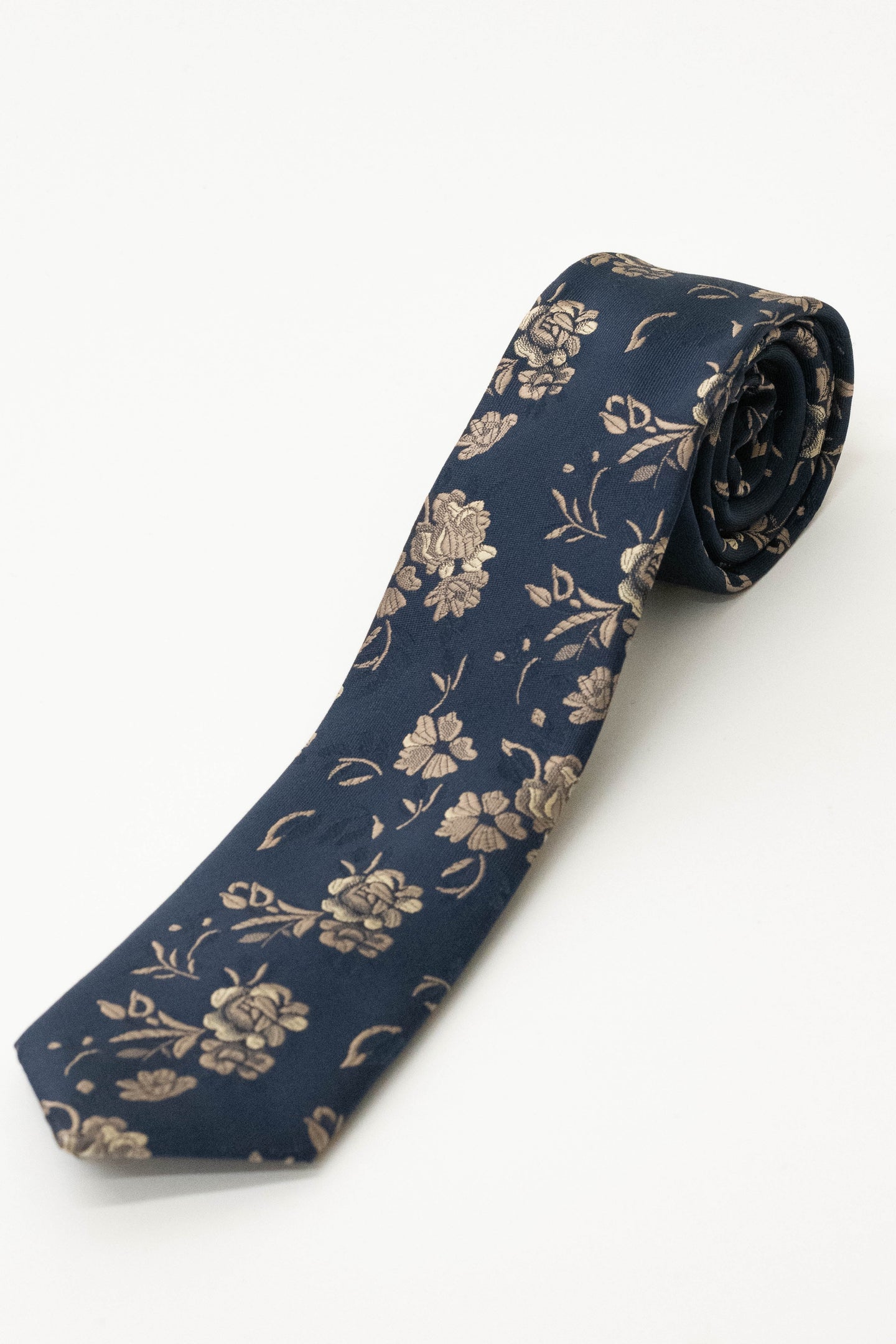 Knightsbridge Neckwear Navy & Gold Floral Tie Navy & Gold Floral