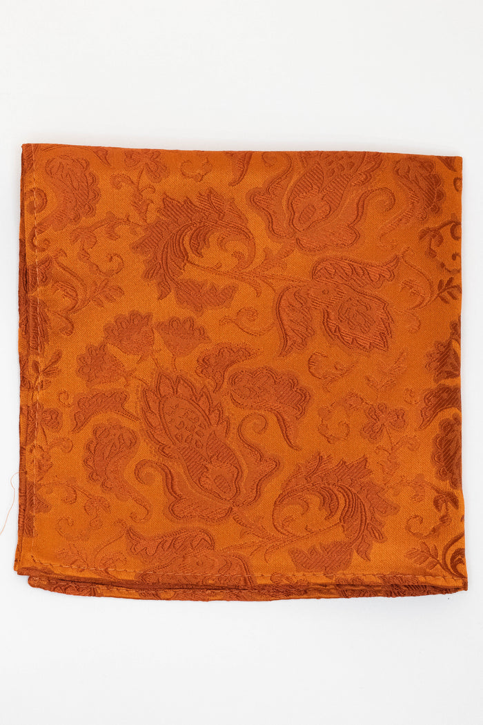 Knightsbridge Neckwear Orange Floral Pocket Square Orange Floral