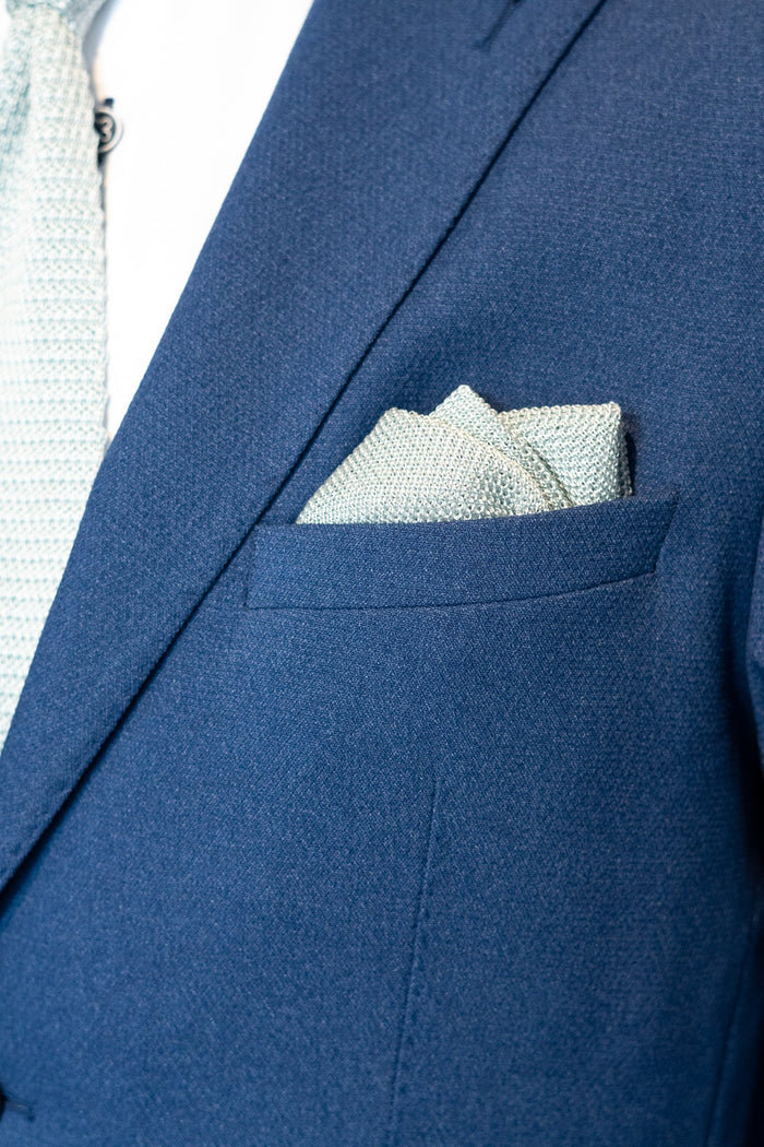 Knightsbridge Neckwear Plain Sage Green Silk Knitted Pocket Square