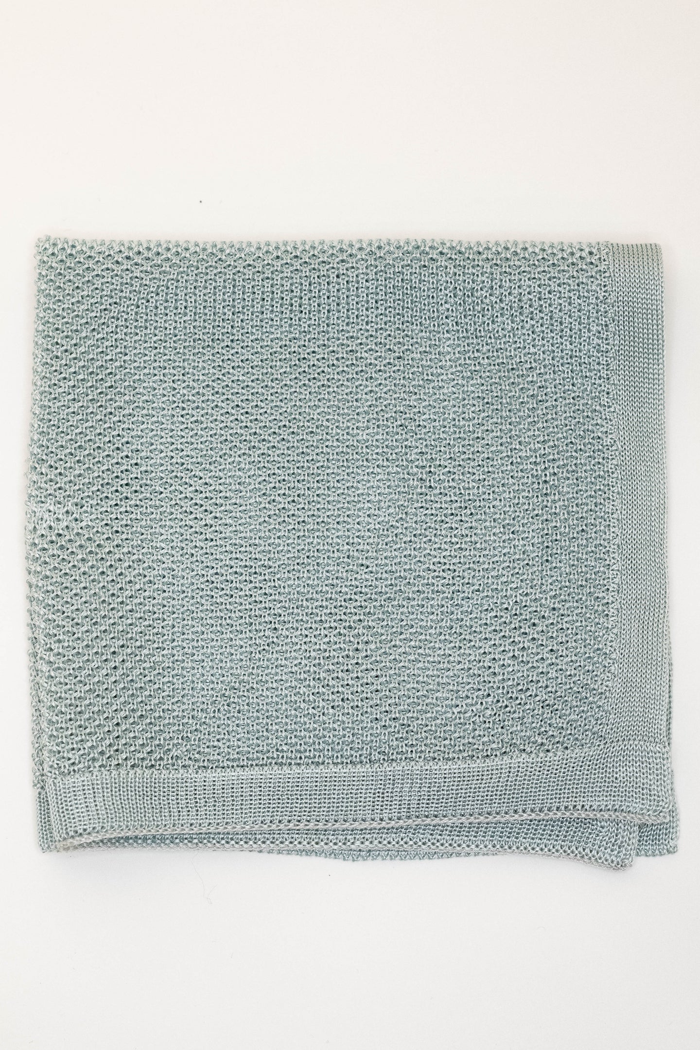Knightsbridge Neckwear Plain Sage Green Silk Knitted Pocket Square