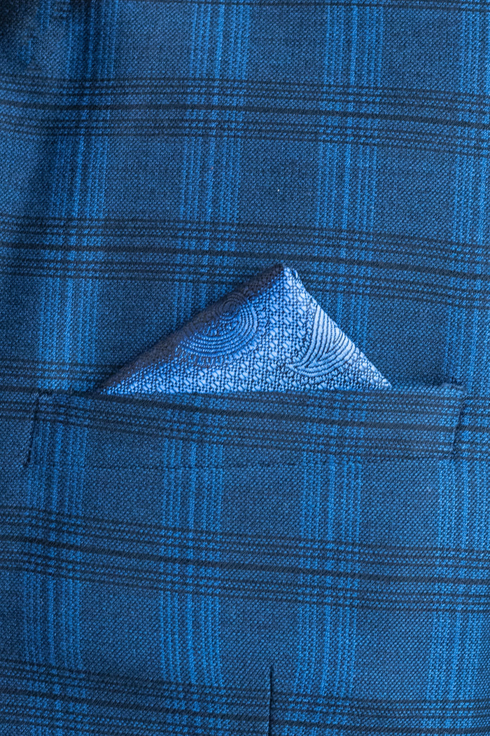 Knightsbridge Neckwear Royal Blue Paisley Pocket Square Royal Blue