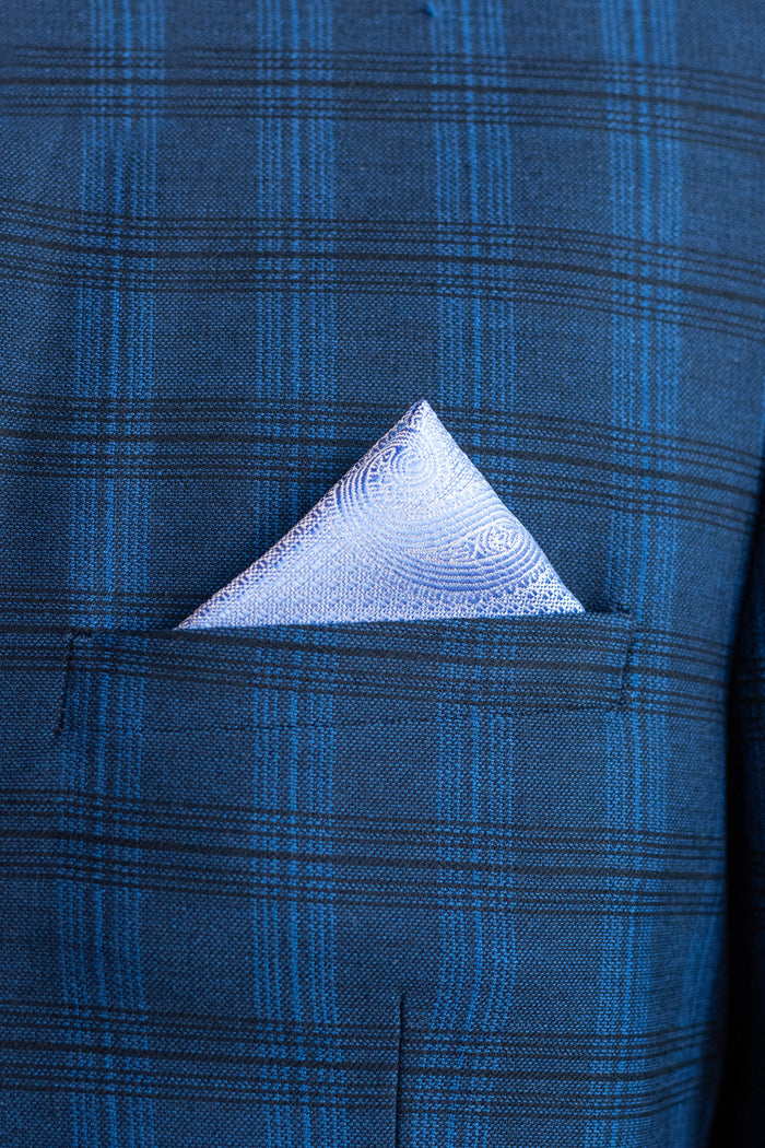 Knightsbridge Neckwear Sky Blue Paisley Pocket Square Sky Blue