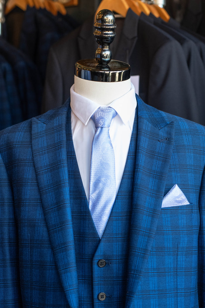 Knightsbridge Neckwear Sky Blue Paisley Tie Sky Blue