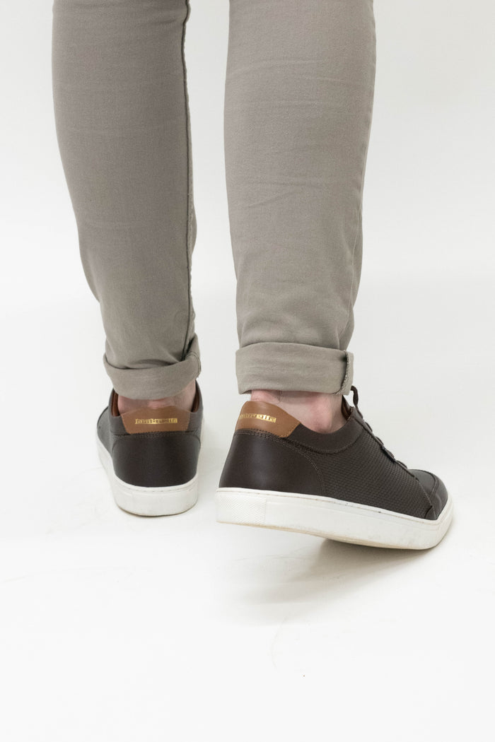 Lambretta Brown Leather Sneakers