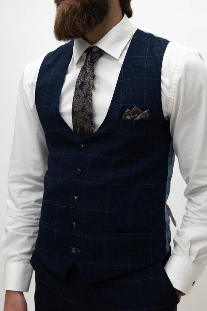 Marc Darcy Edinson Navy Sky Waistcoat
