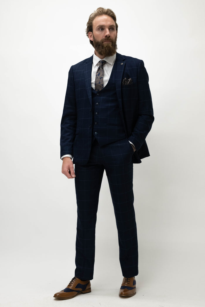 Marc Darcy Edinson Navy Sky Waistcoat