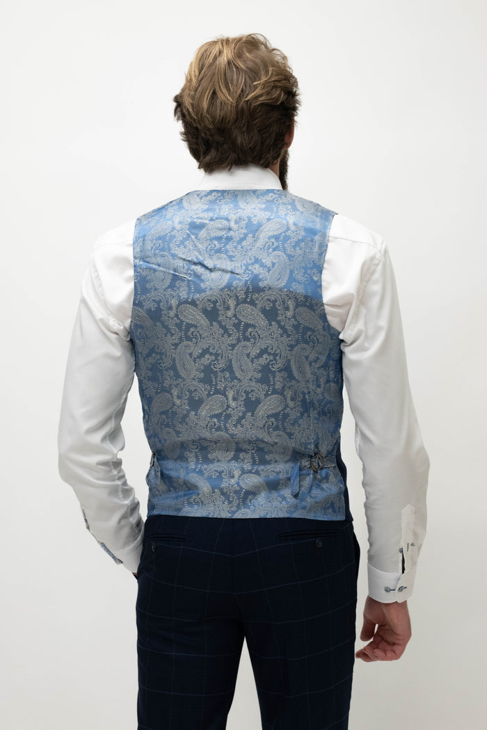 Marc Darcy Edinson Navy Sky Waistcoat