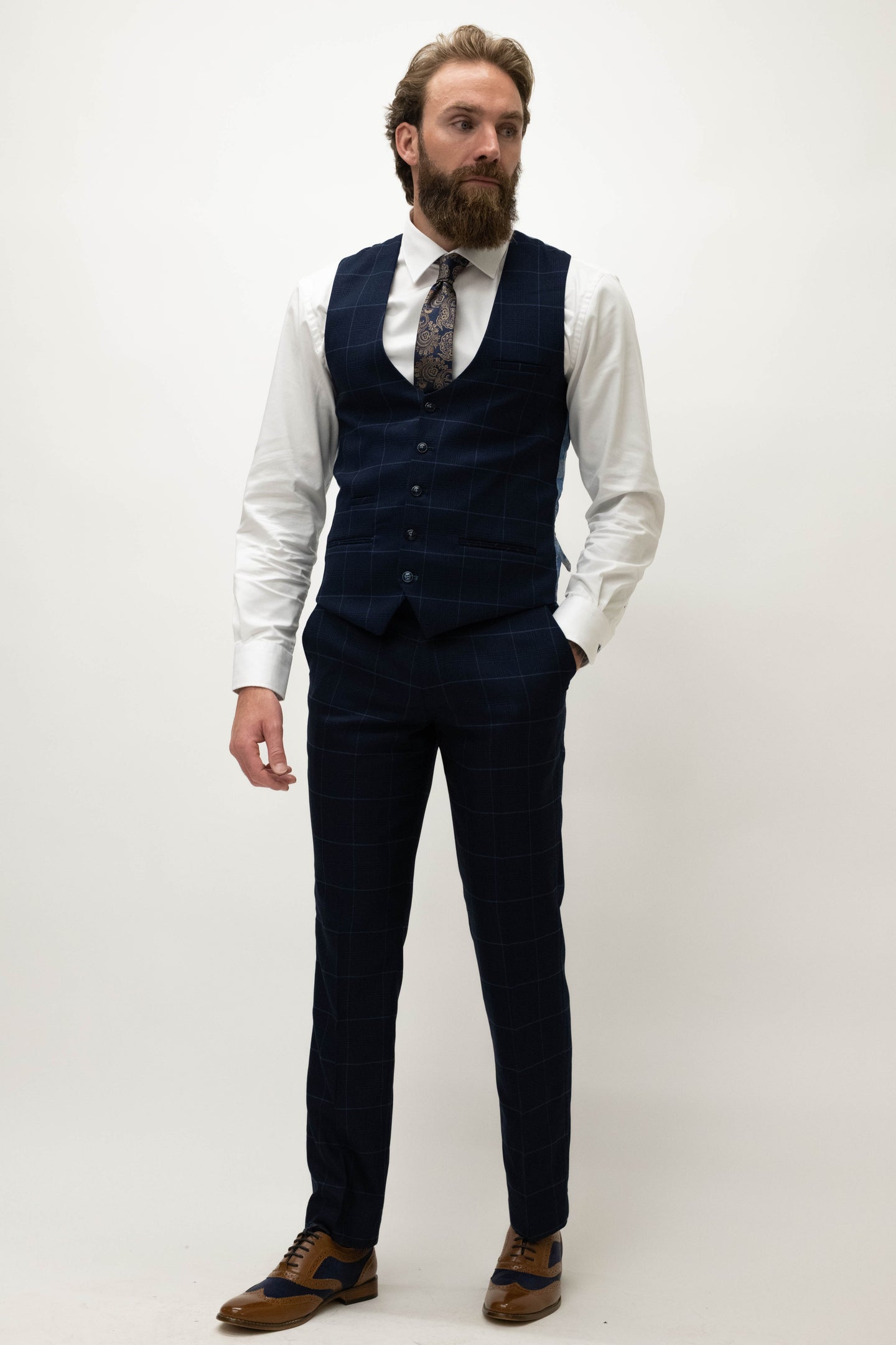 Marc Darcy Edinson Navy Sky Waistcoat