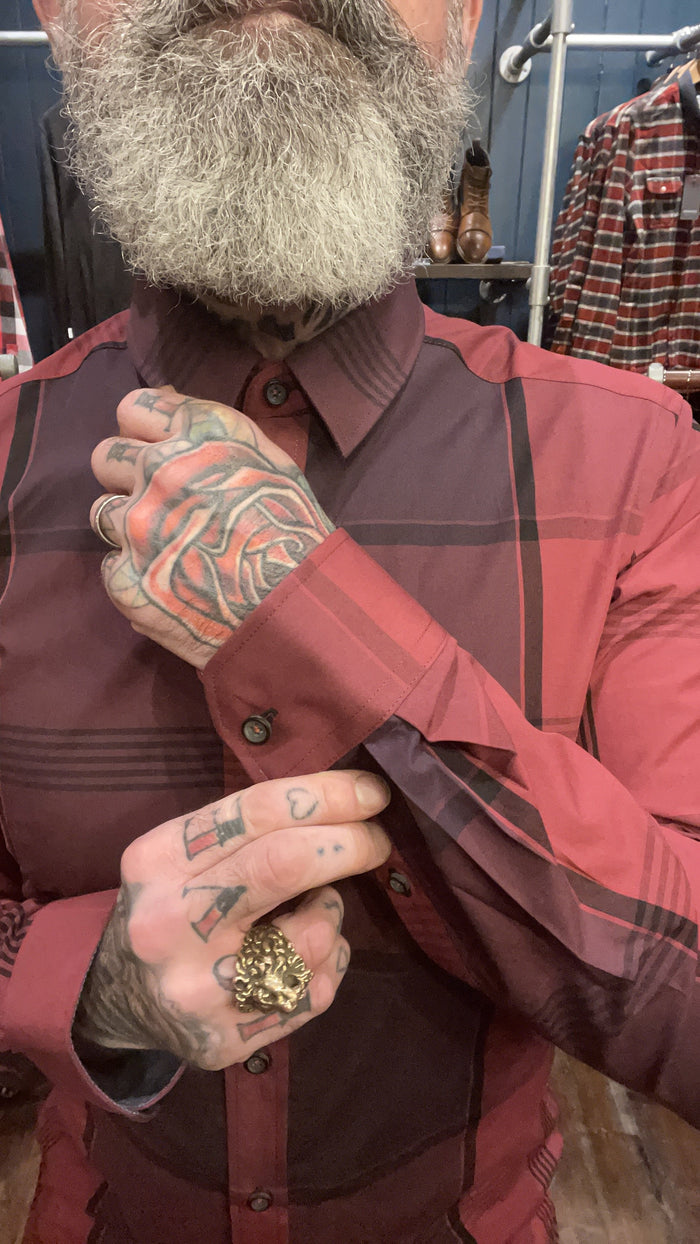 Mish Mash Burgundy Check Shirt