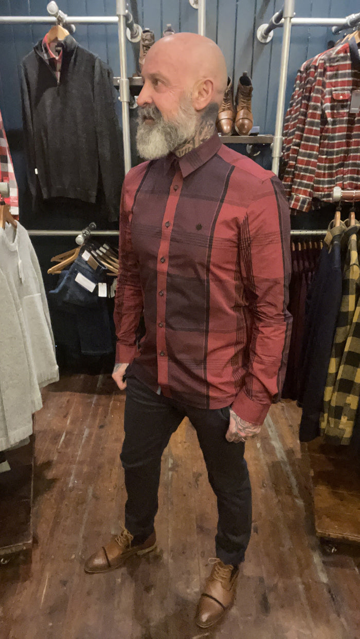 Mish Mash Burgundy Check Shirt