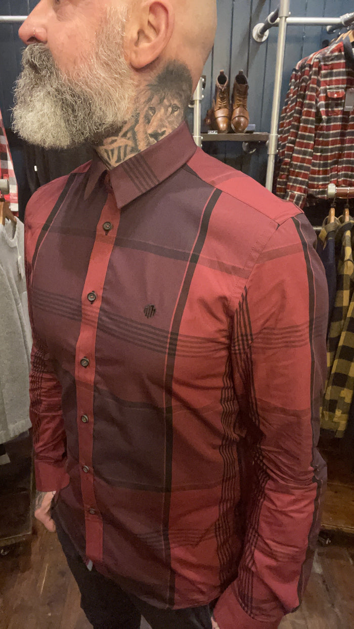 Mish Mash Burgundy Check Shirt