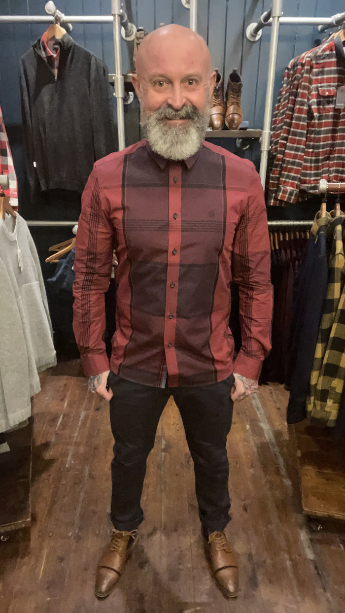 Mish Mash Burgundy Check Shirt S