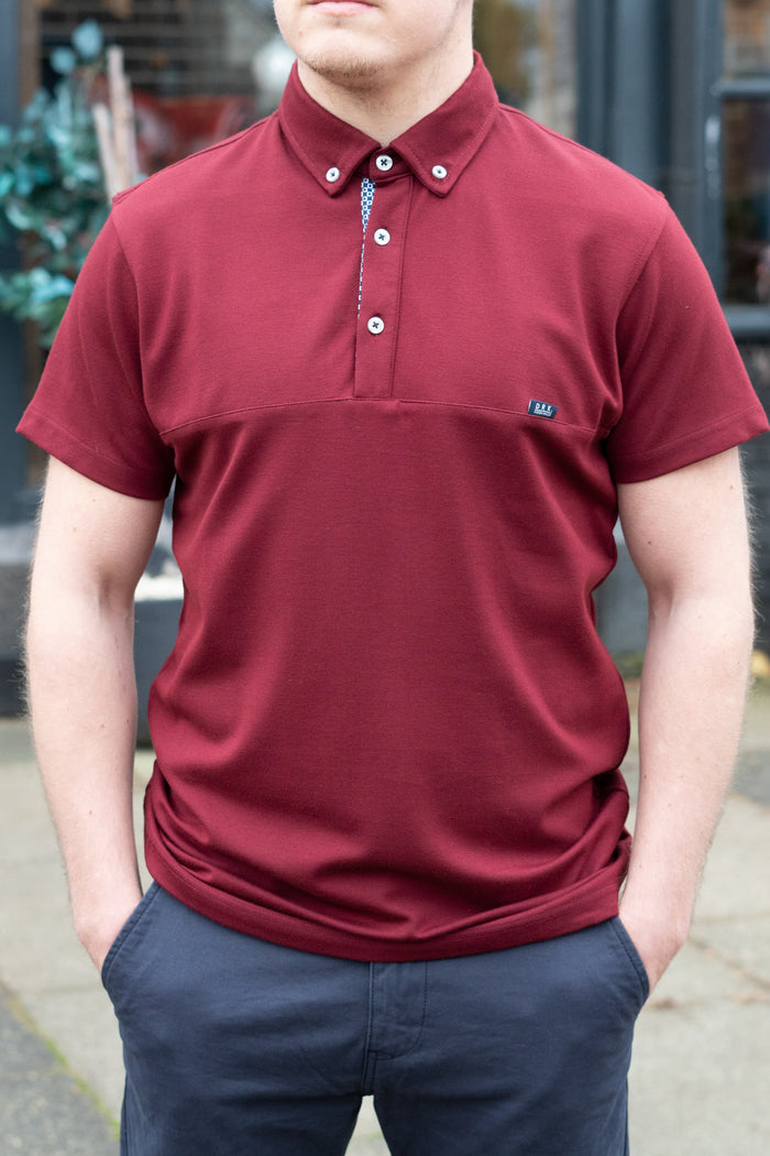 Mish Mash Burgundy Harrow DRK Polo T-Shirt