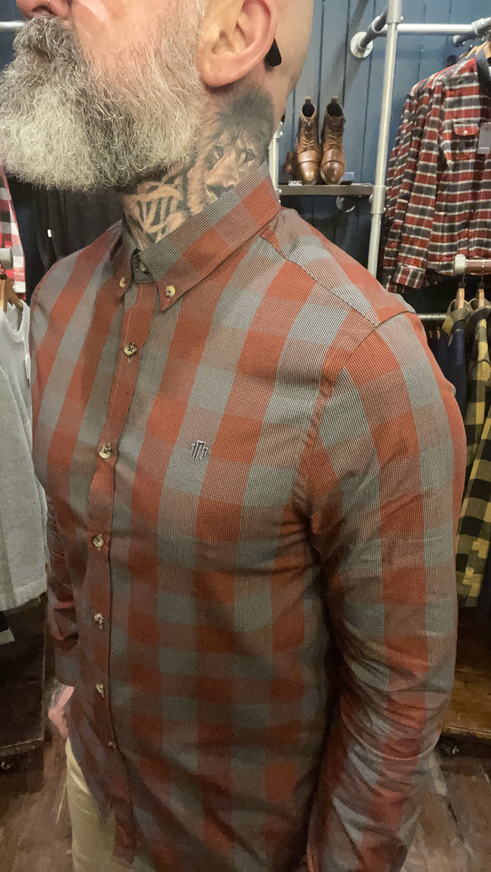 Mish Mash Rust Tonal Check Shirt