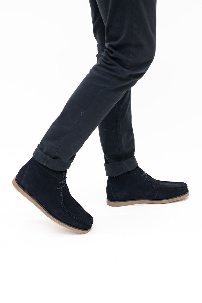 Roamers Navy Suede Para Boots