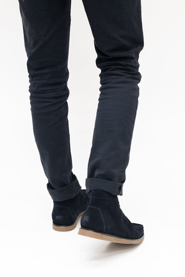 Roamers Navy Suede Para Boots