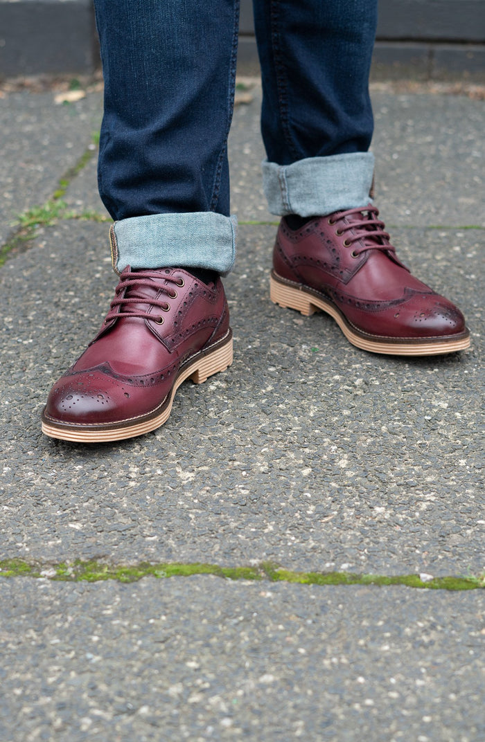 Roamers Oxblood Chunky Brogues