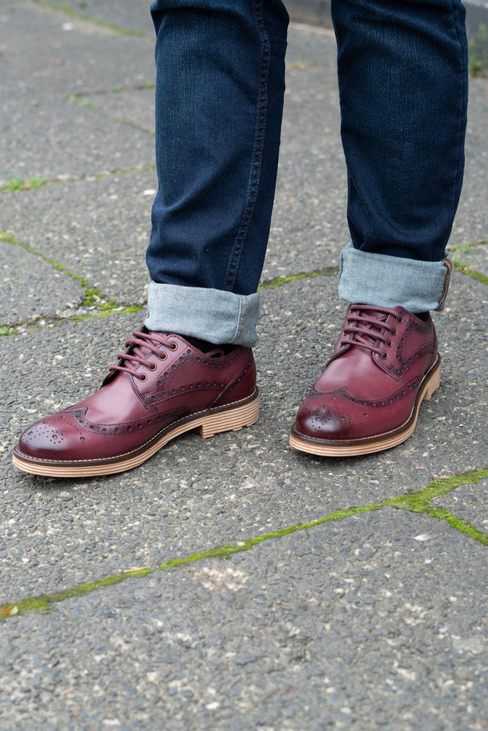 Roamers Oxblood Chunky Brogues