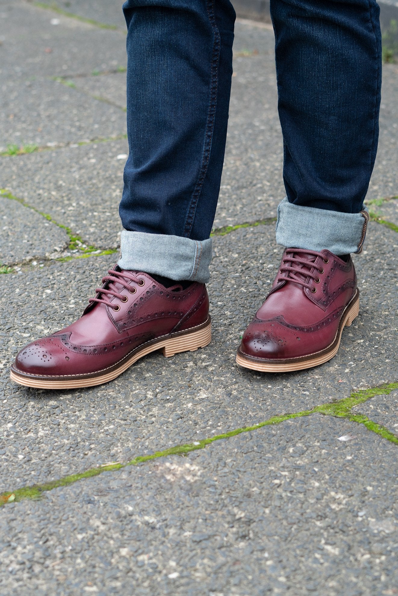 Roamers Oxblood Chunky Brogues