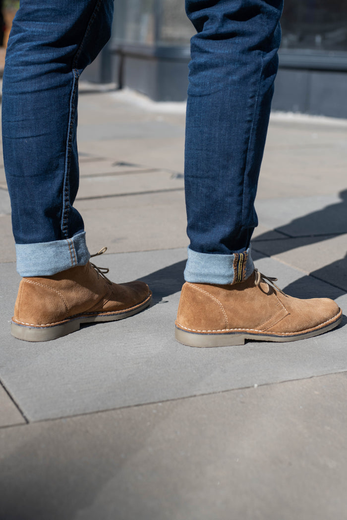 Roamers Sand Suede Desert Boots