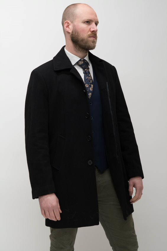 Skopes Aldgate Black Overcoat