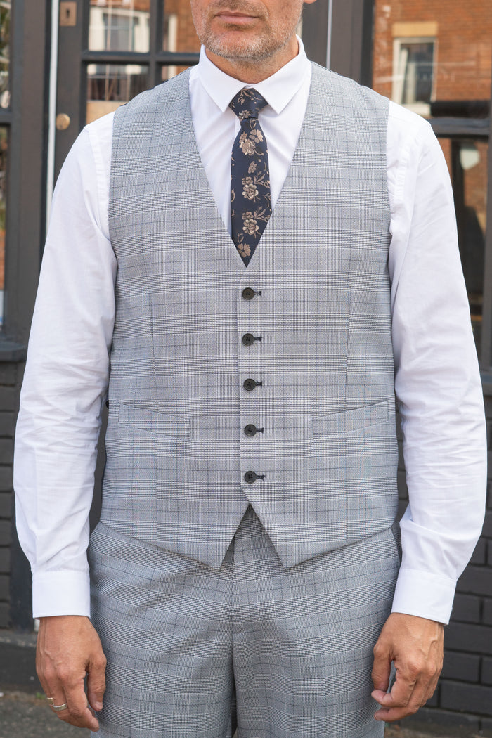 Skopes Anello Grey Check Waistcoat
