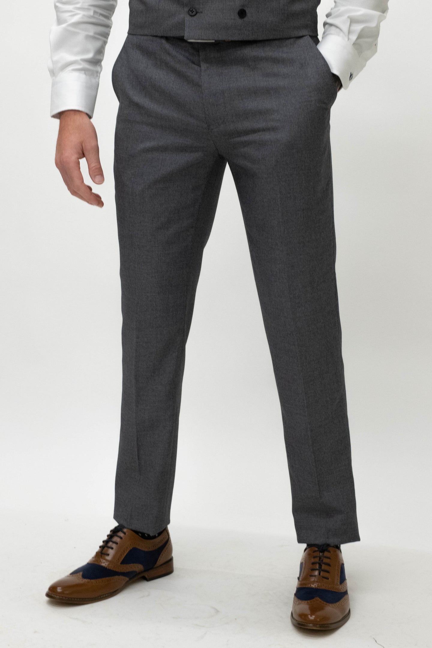 Skopes Harcourt Silver Tapered Fit Trousers