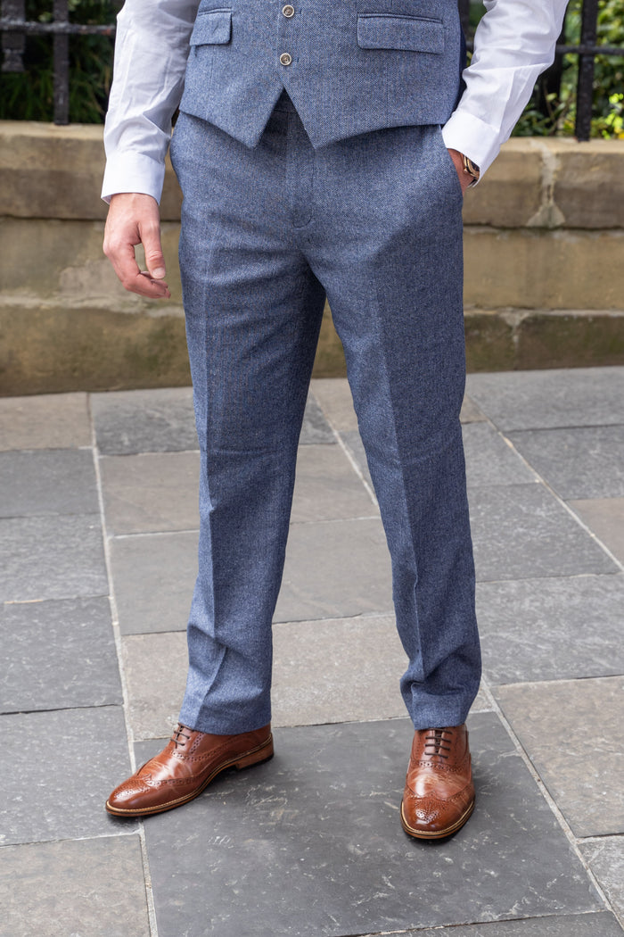 Skopes Jude Blue Herringbone Trousers