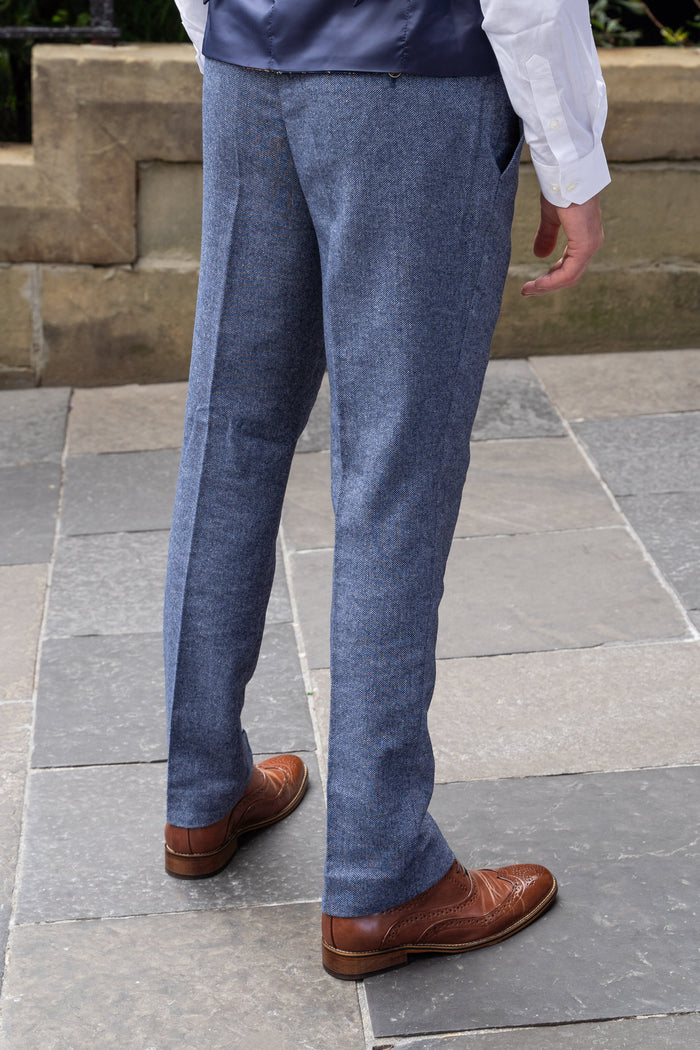 Skopes Jude Blue Herringbone Trousers