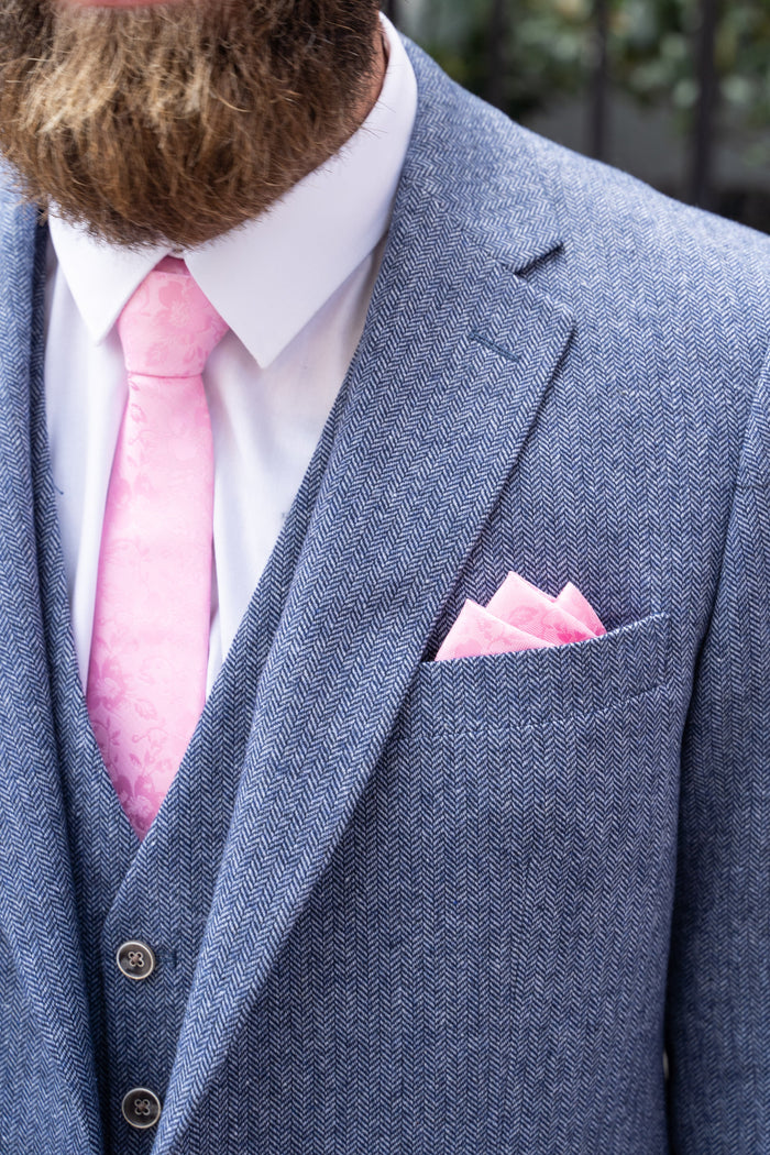 Skopes Jude Sky Blue Herringbone Blazer