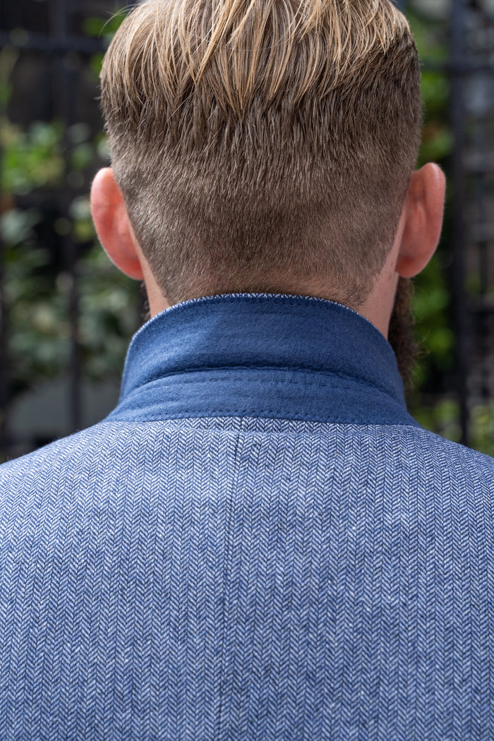 Skopes Jude Sky Blue Herringbone Blazer