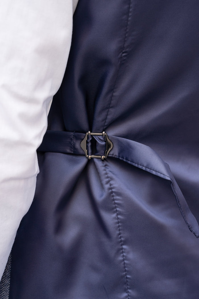 Skopes Jude Skye Blue Herringbone Waistcoat