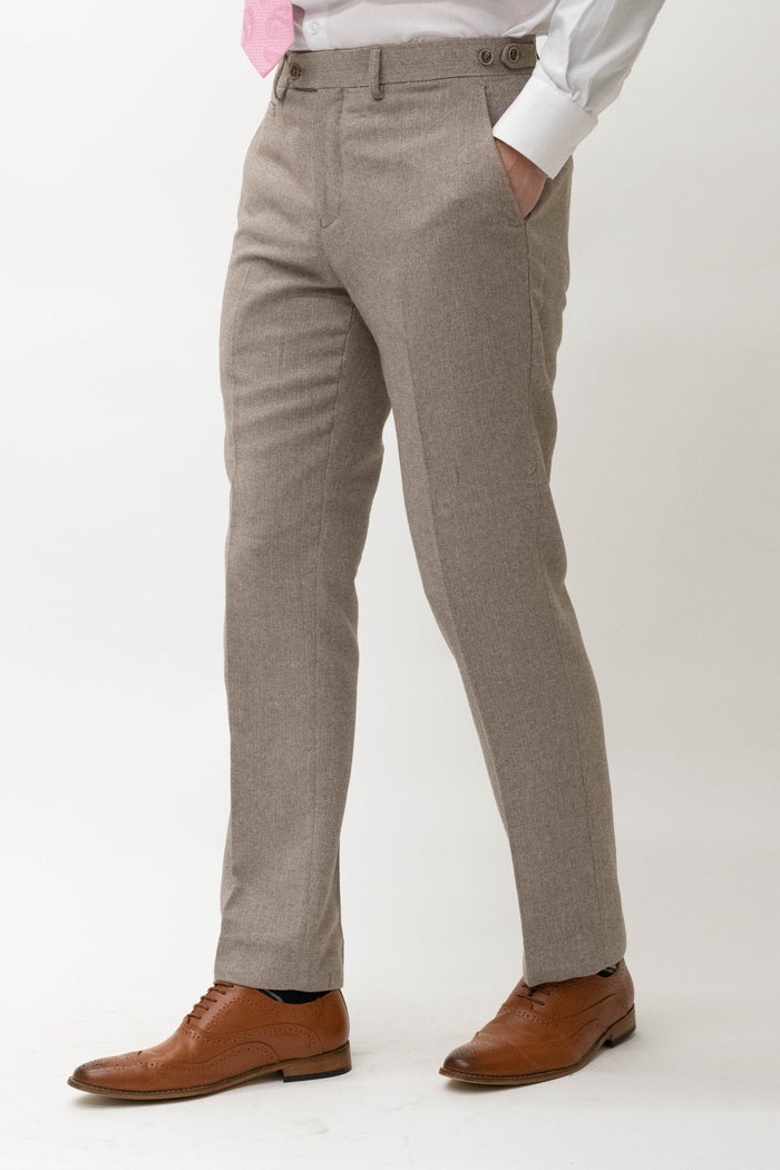 Skopes Jude Stone Herringbone Trousers