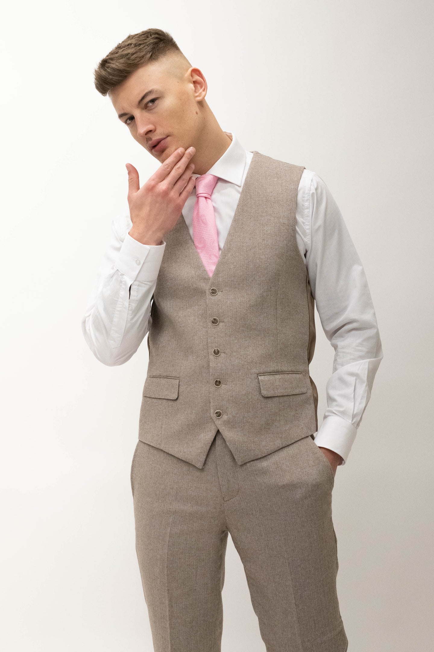 Skopes Jude Stone Herringbone Waistcoat