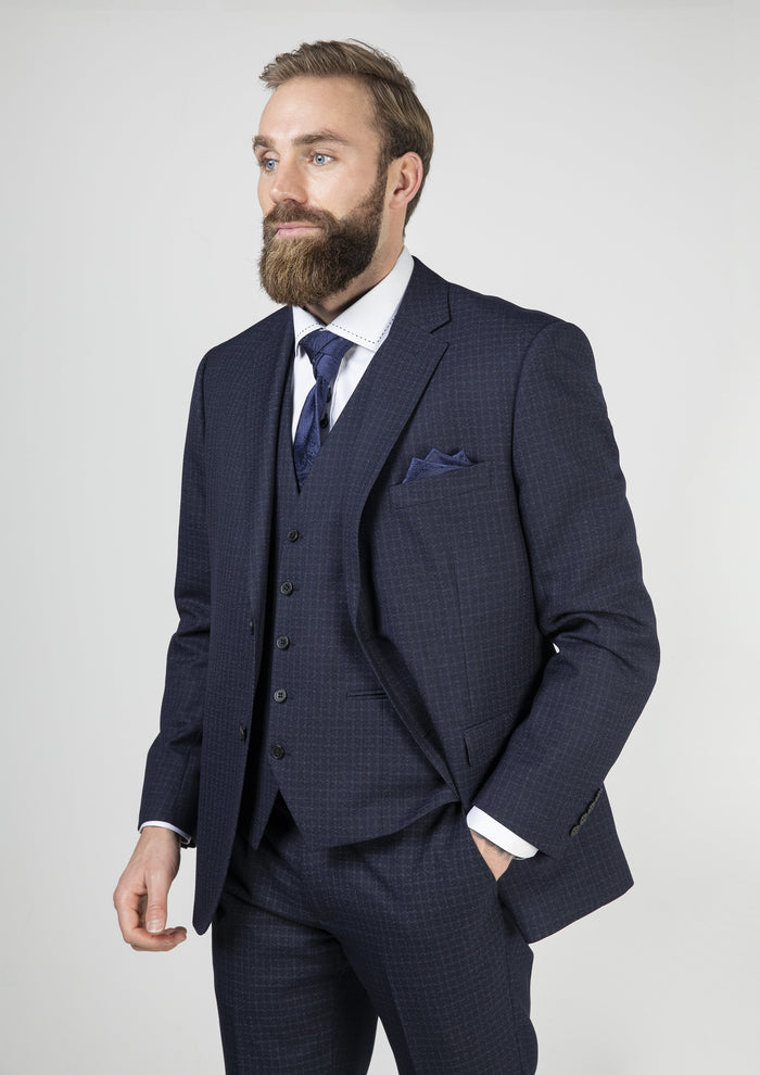 Skopes Mac Navy and Grey Check Blazer