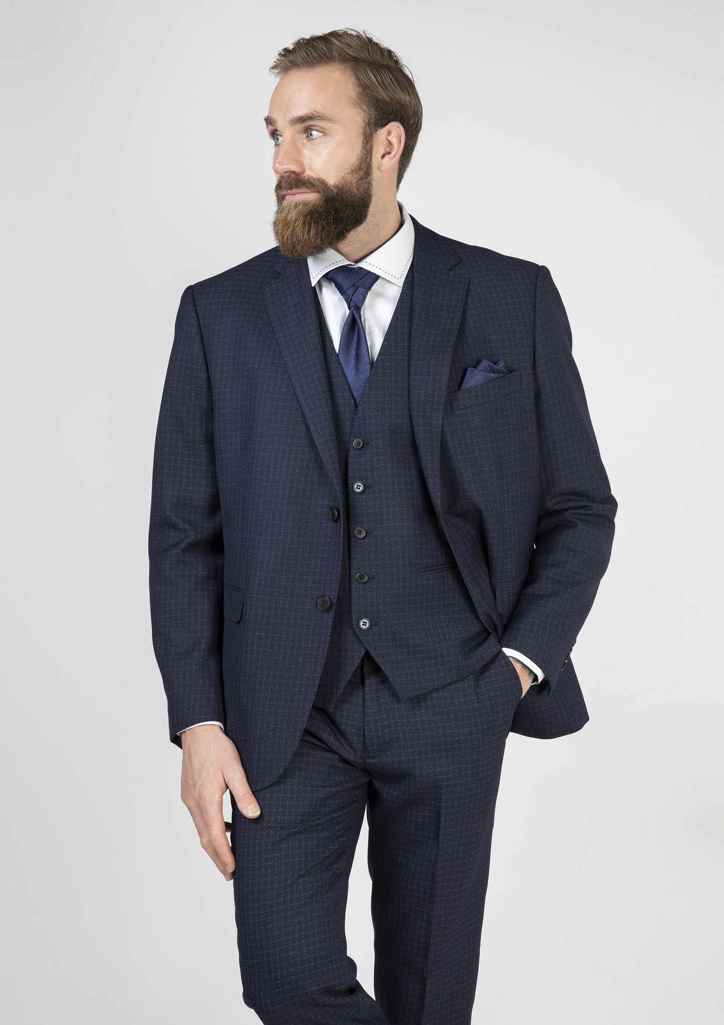 Skopes Mac Navy and Grey Check Blazer