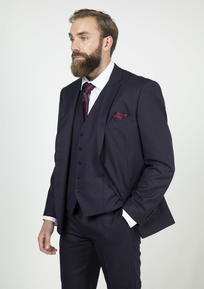 Skopes Mac Navy and Wine Check Blazer
