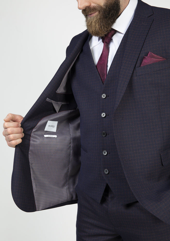 Skopes Mac Navy and Wine Check Blazer