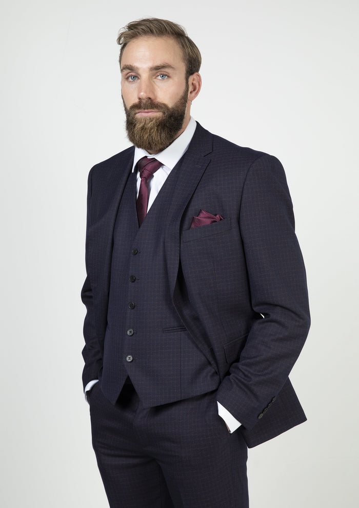 Skopes Mac Navy and Wine Check Blazer